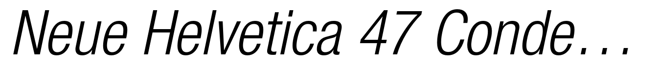 Neue Helvetica 47 Condensed Light Oblique